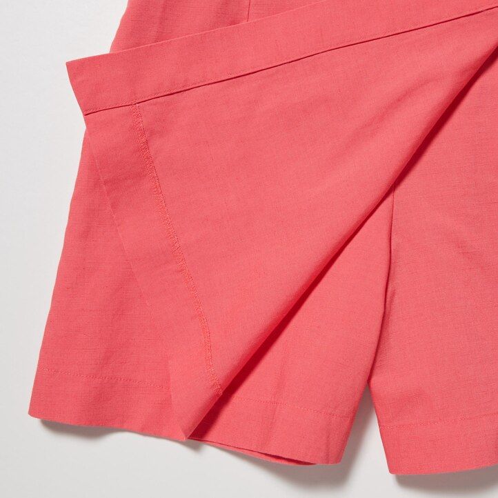 pink womens uniqlo linen blend skort skirts