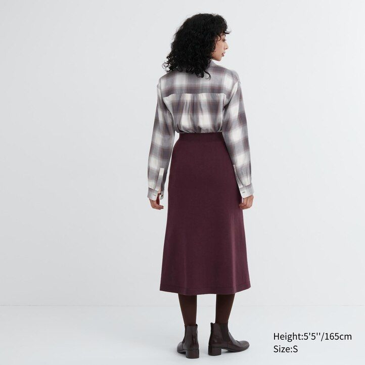 womens uniqlo 3d knit seamless souffle yarn skirts beige
