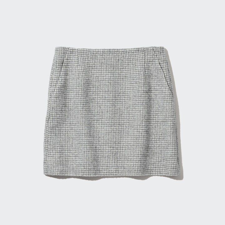 grey uniqlo tweed mini womens skirts