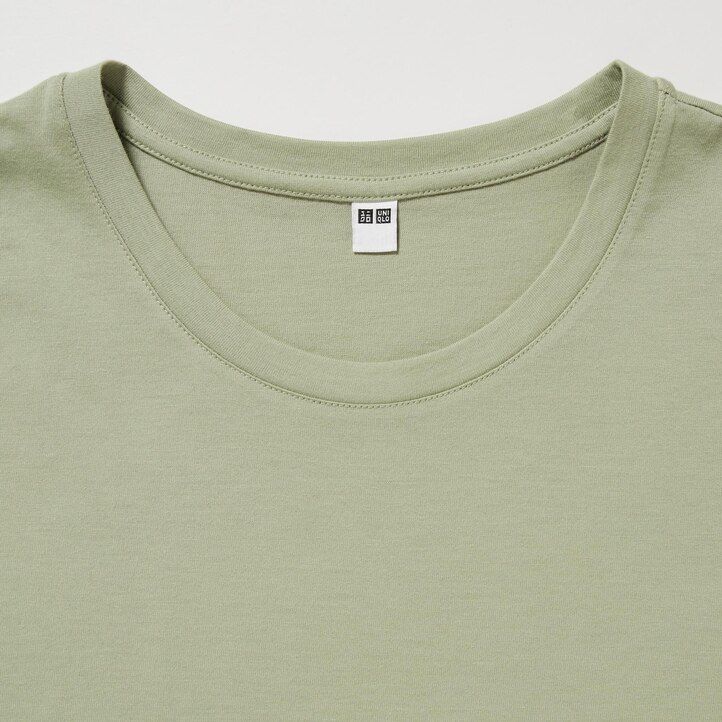 red womens uniqlo 100pct supima cotton crew neck sleeved t shirts
