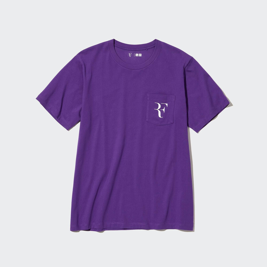 purple womens uniqlo roger federer rf graphic t shirts