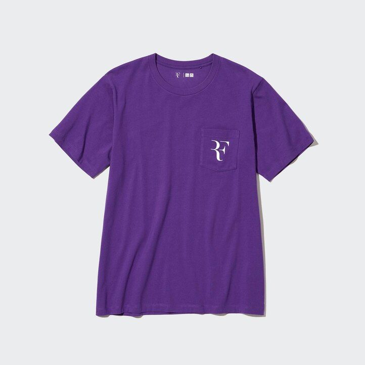 purple womens uniqlo roger federer rf graphic t shirts