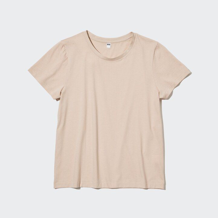 uniqlo 100pct supima cotton crew neck sleeved womens t shirts green