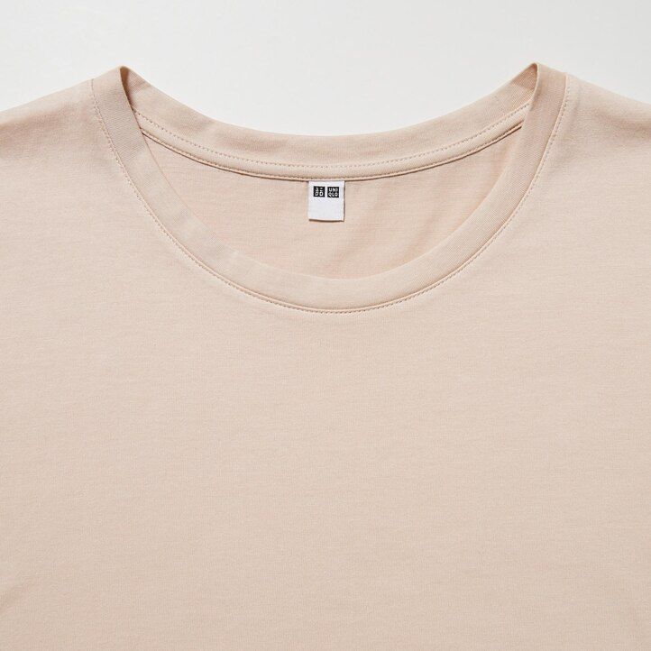 uniqlo 100pct supima cotton crew neck sleeved womens t shirts green