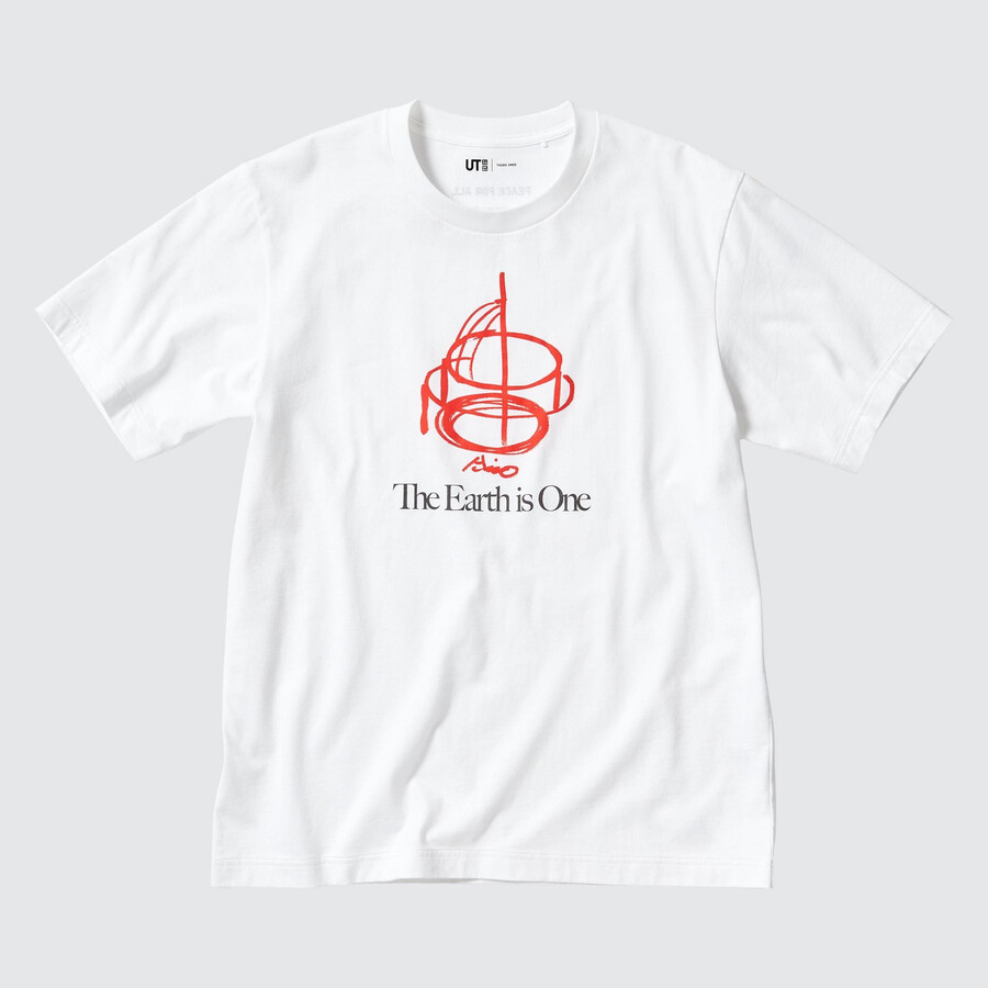 white uniqlo peace for all graphic tadao ando womens t shirts