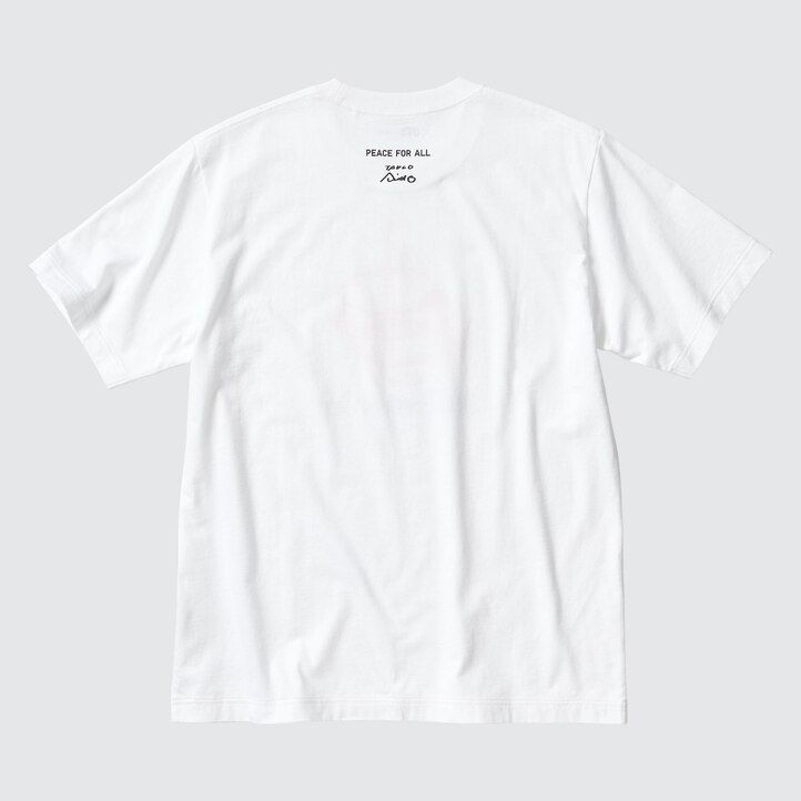 white uniqlo peace for all graphic tadao ando womens t shirts