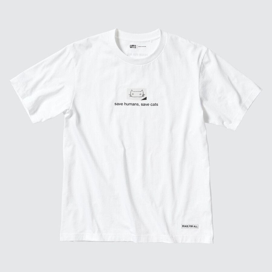 womens uniqlo peace for all graphic haruki murakami t shirts white