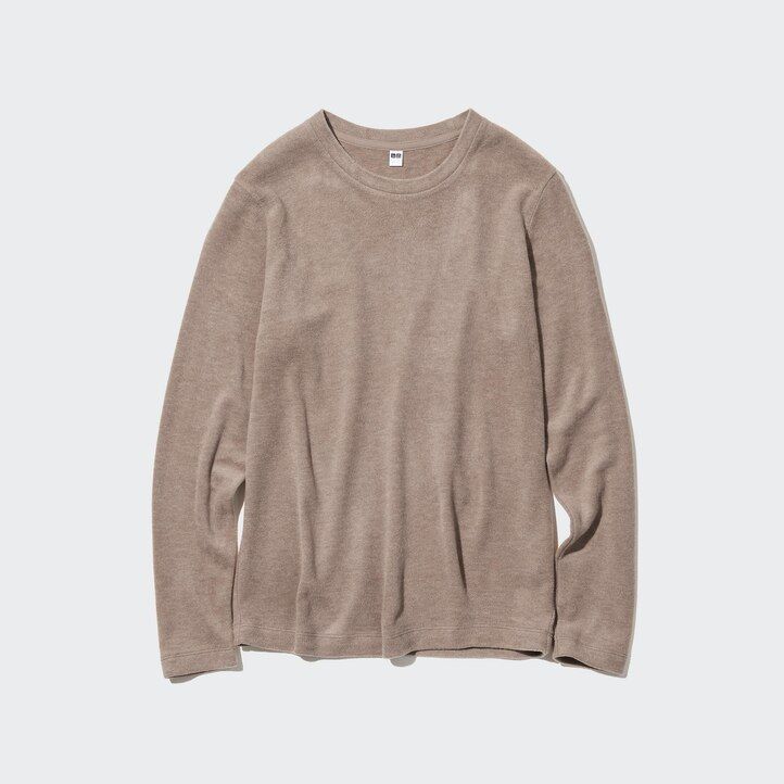 green womens uniqlo heattech fleece crew neck sleeved thermal t shirts