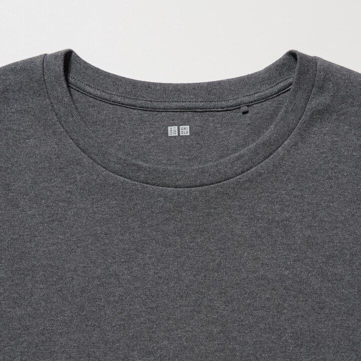 womens uniqlo smooth cotton stretch crew neck sleeved t shirts green