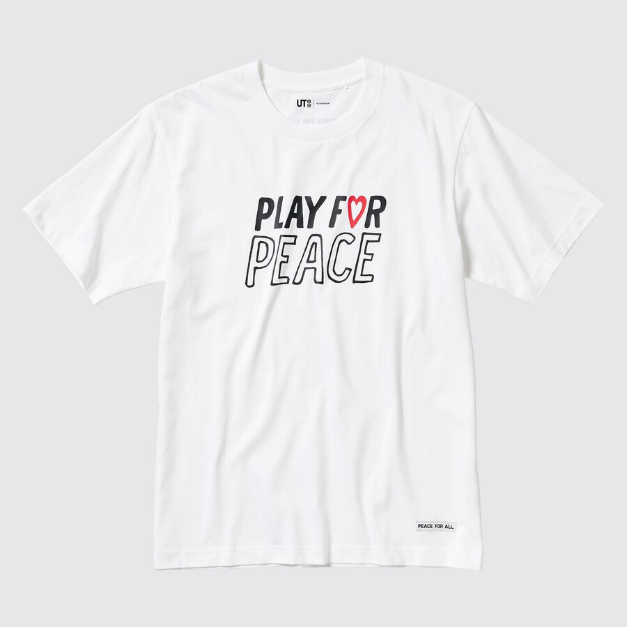 white womens uniqlo peace for all graphic kei nishikori t shirts