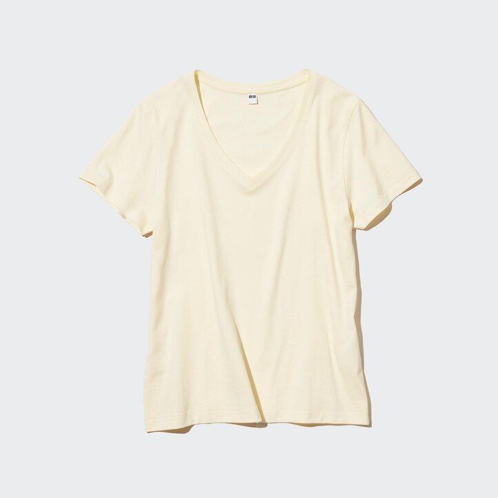 green womens uniqlo 100pct supima cotton v neck t shirts