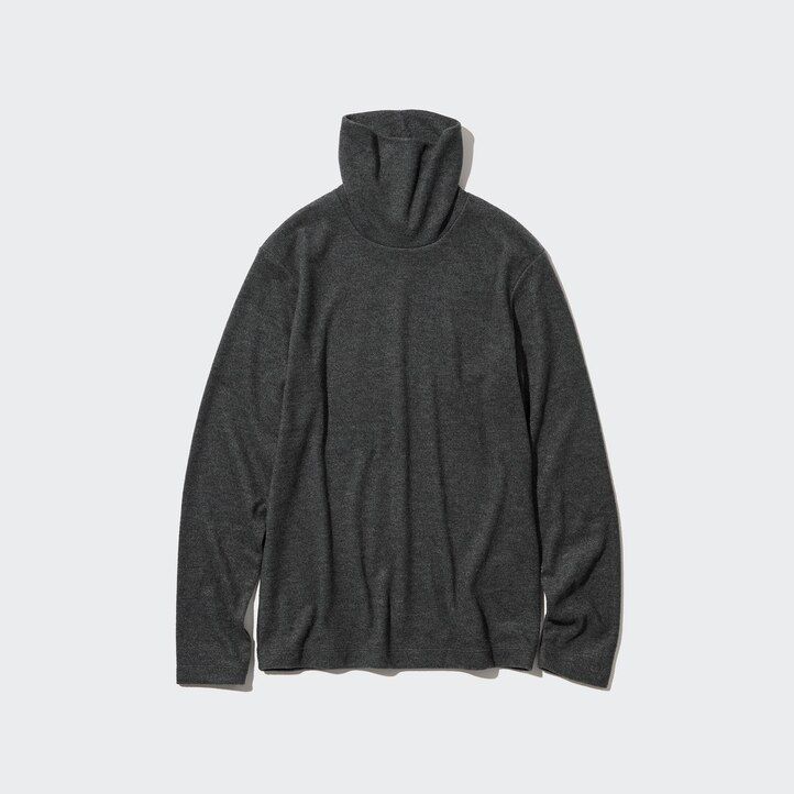 red uniqlo heattech fleece sleeved thermal womens t shirts