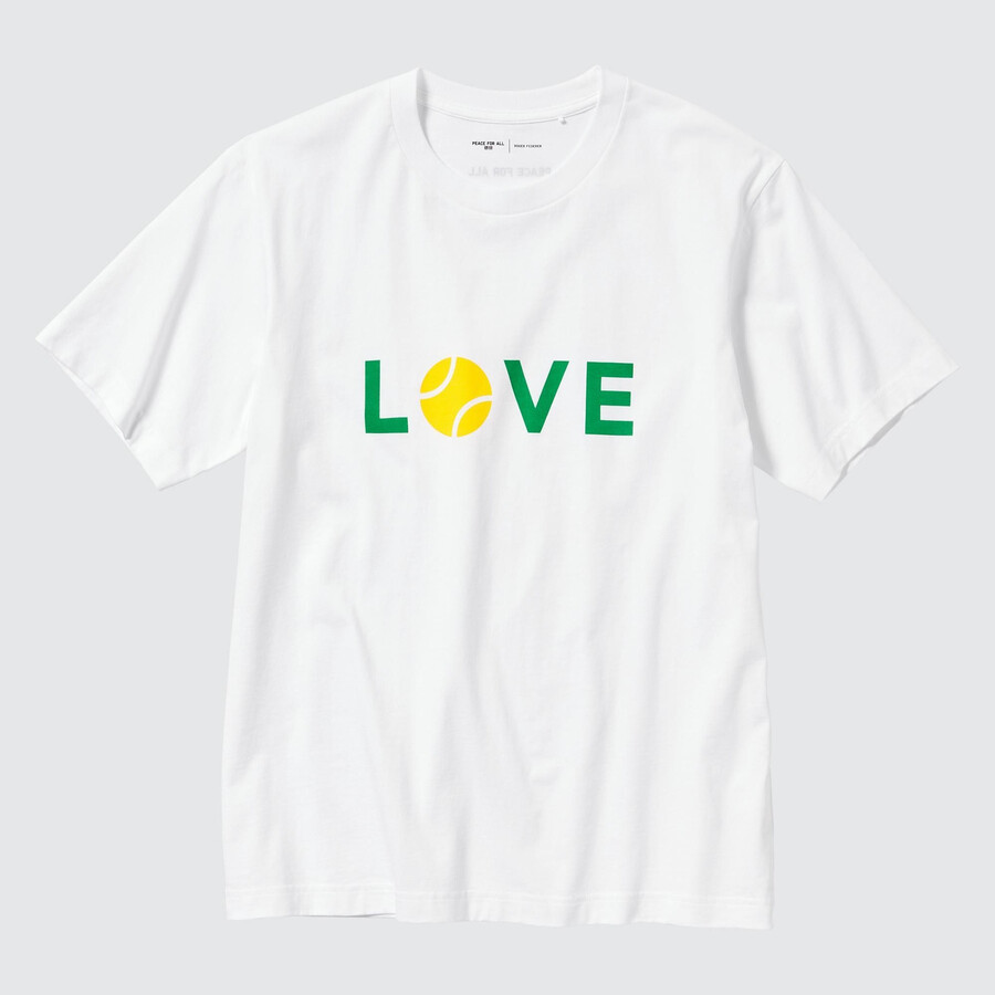 uniqlo peace for all graphic roger federer womens t shirts white