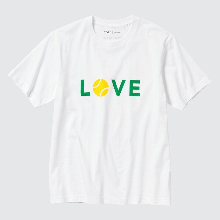 uniqlo peace for all graphic roger federer womens t shirts white