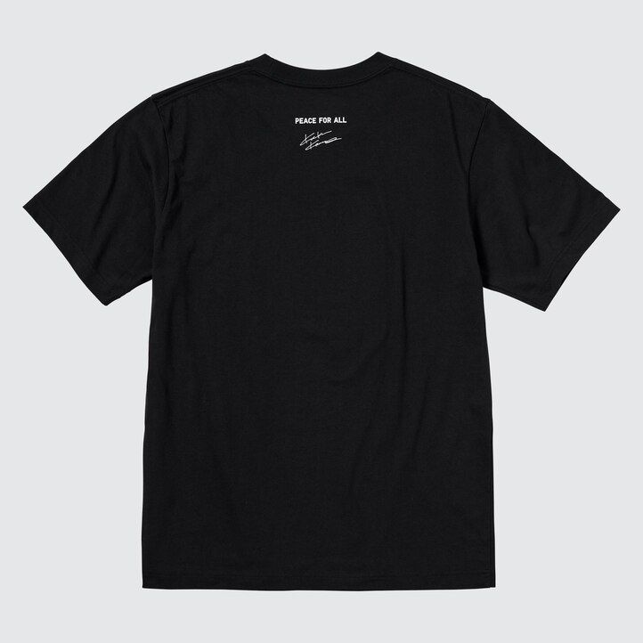 black uniqlo peace for all graphic kosuke kawamura womens t shirts