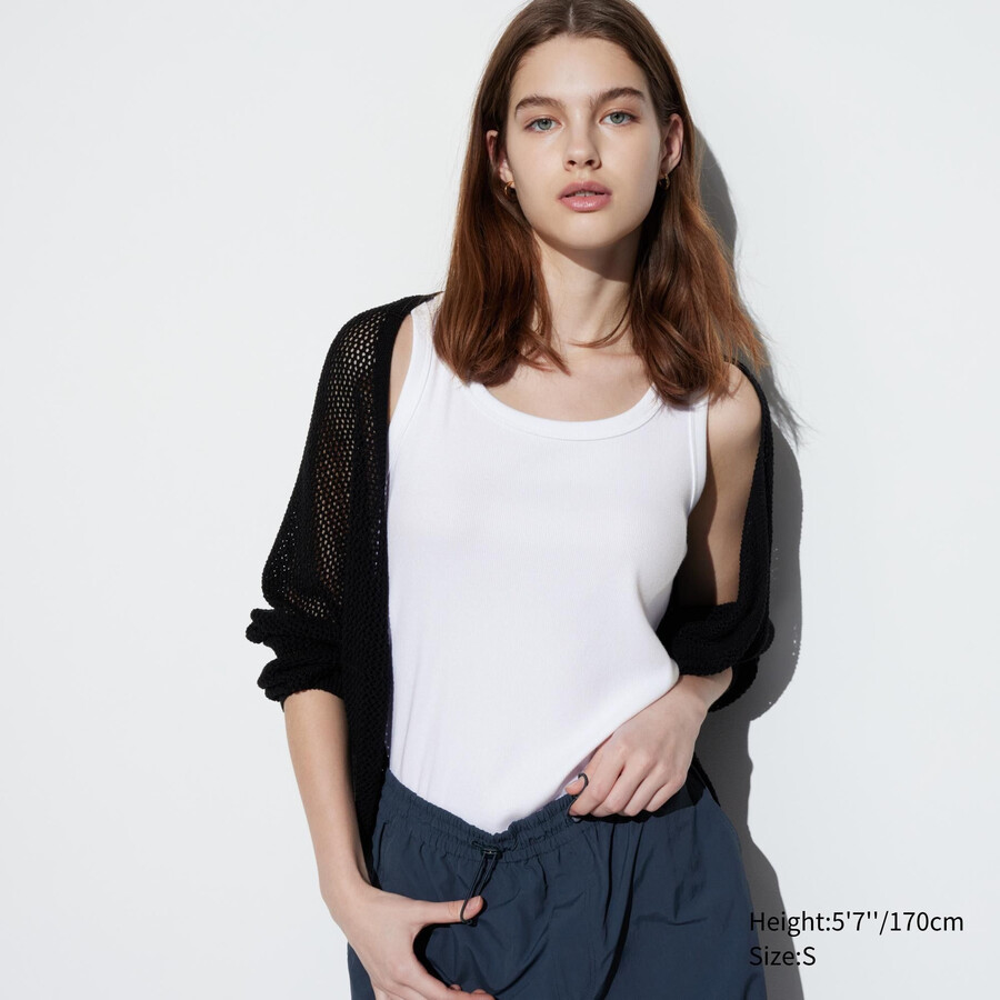 womens uniqlo soft ribbed t shirts white