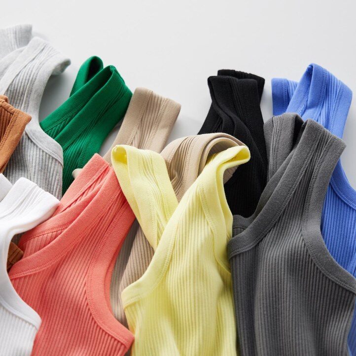uniqlo ribbed tank womens t shirts orange