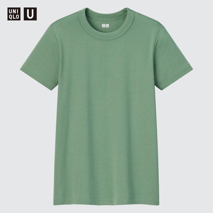 pink womens uniqlo crew neck sleeved t shirts