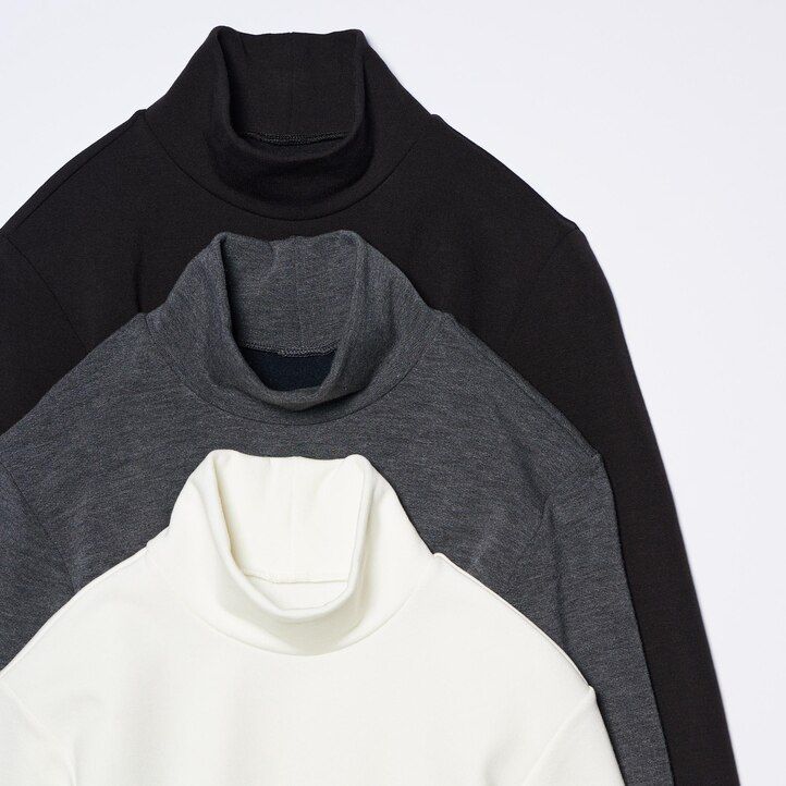 white uniqlo heattech ultra warm high neck sleeved thermal womens t shirts