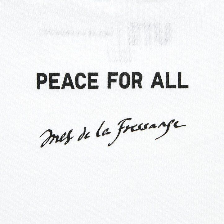 white womens uniqlo peace for all graphic ines de la fressange t shirts