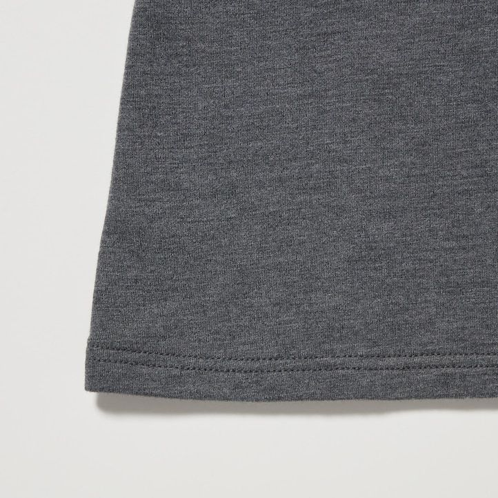 light grey uniqlo heattech extra warm cotton scoop neck sleeved thermal womens t shirts