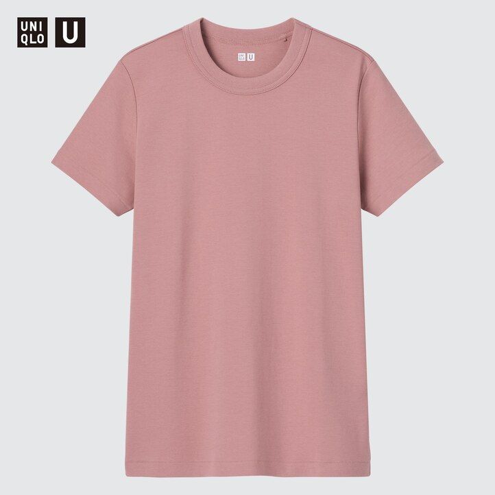 womens uniqlo crew neck sleeved t shirts white
