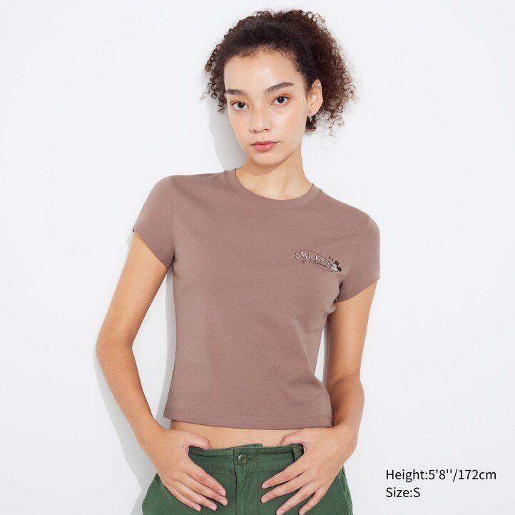 uniqlo disney collection mini ut graphic womens t shirts brown