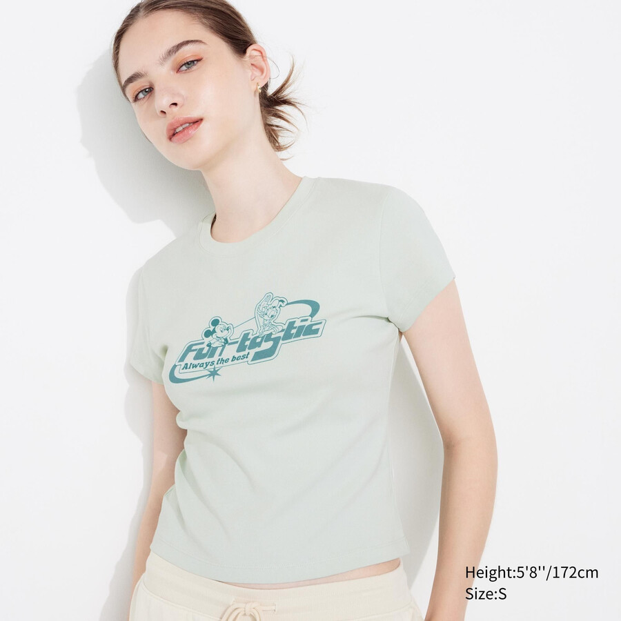 light green womens uniqlo disney collection mini ut graphic t shirts