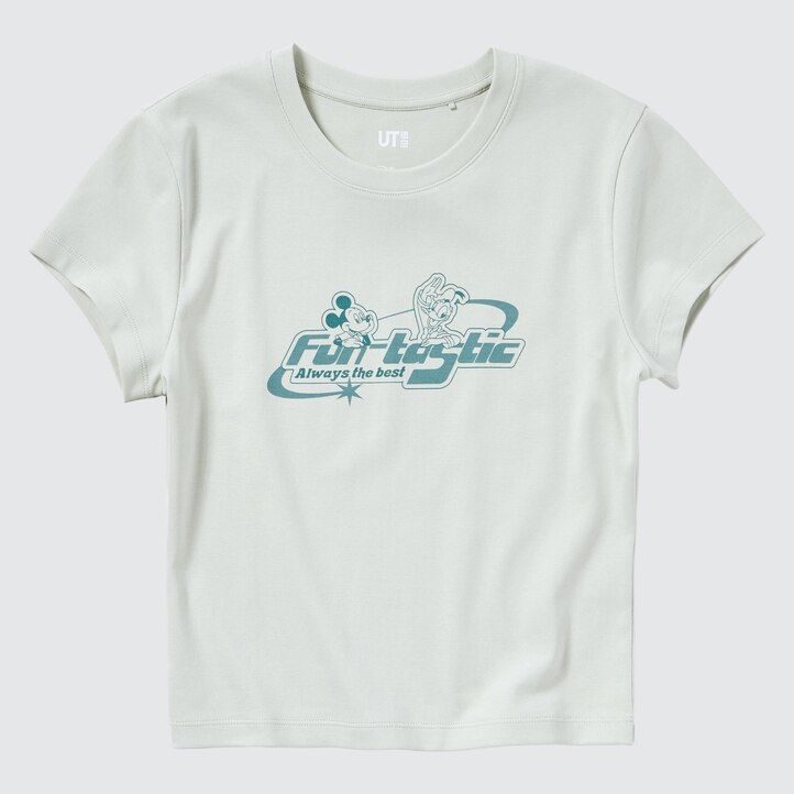light green womens uniqlo disney collection mini ut graphic t shirts