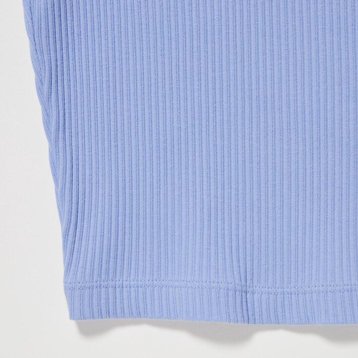 pink uniqlo ribbed cropped crew neck womens t shirts