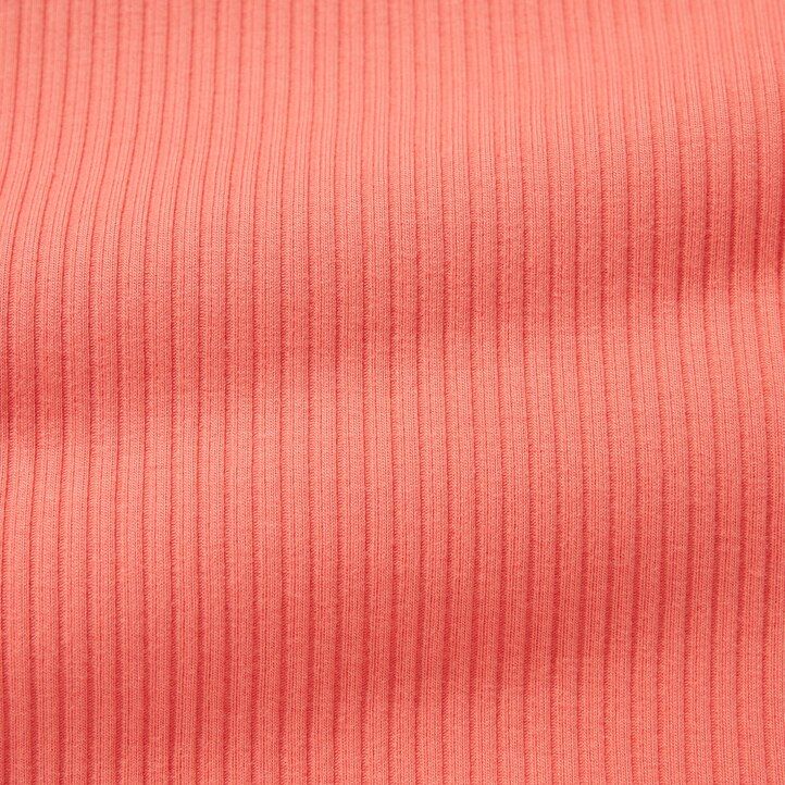 pink uniqlo ribbed cropped crew neck womens t shirts