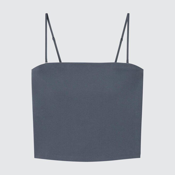 grey womens uniqlo airism cotton cropped tube t shirts