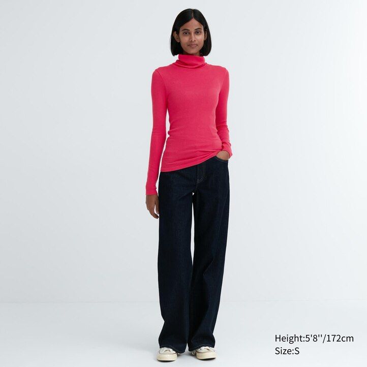 uniqlo heattech extra warm seamless ribbed sleeved thermal womens t shirts grey