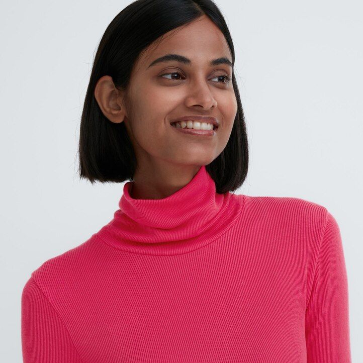 uniqlo heattech extra warm seamless ribbed sleeved thermal womens t shirts grey