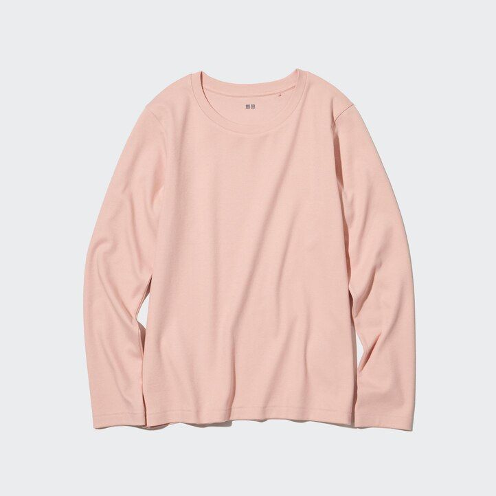 uniqlo smooth stretch cotton crew neck sleeved womens t shirts black