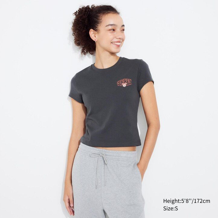 uniqlo disney collection mini ut graphic womens t shirts dark grey