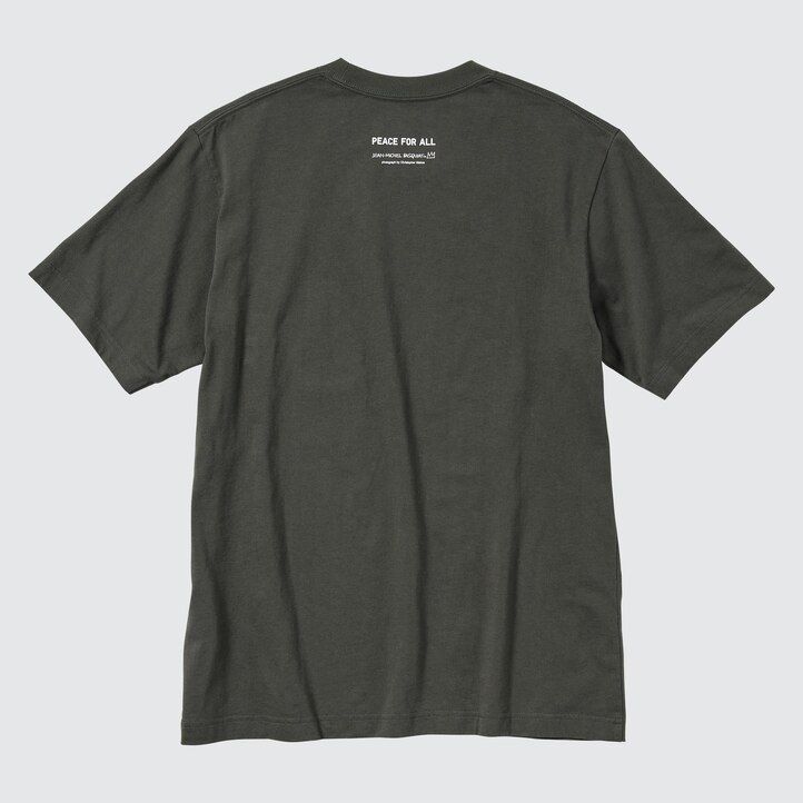 uniqlo peace for all graphic jean michel basquiat and christopher makos womens t shirts dark grey