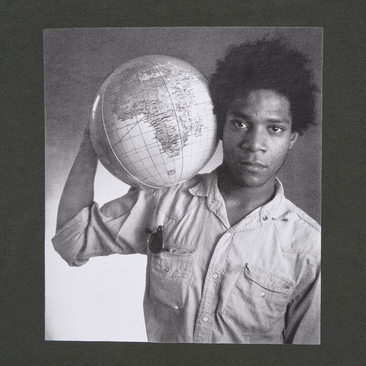 uniqlo peace for all graphic jean michel basquiat and christopher makos womens t shirts dark grey