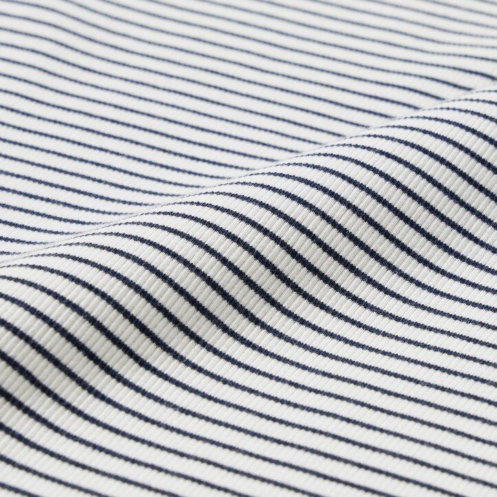 white uniqlo soft ribbed fitted striped crew neck sleeved womens t shirts