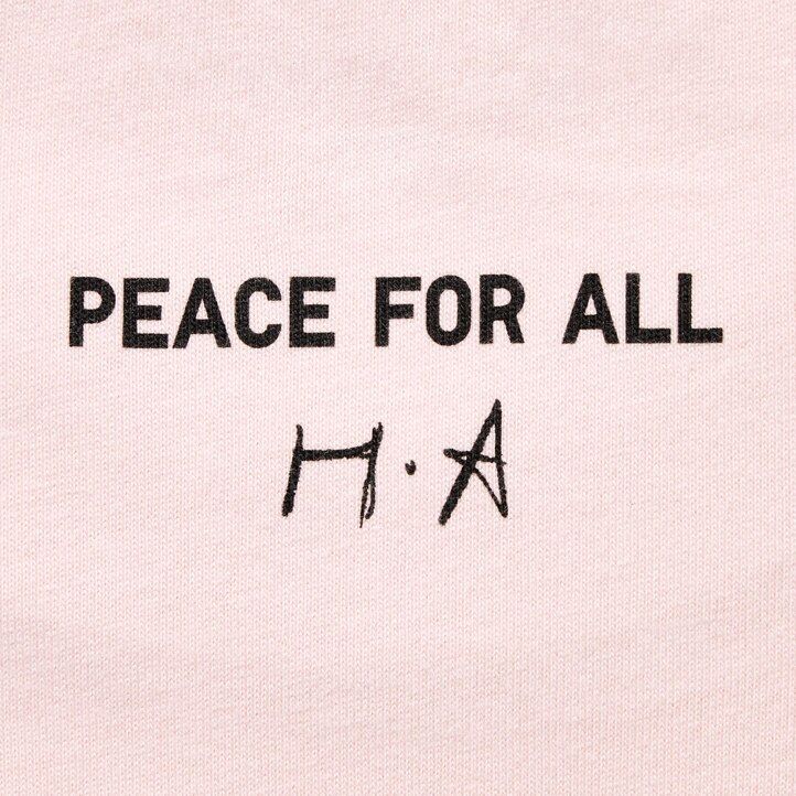 pink uniqlo peace for all graphic haruka ayase womens t shirts