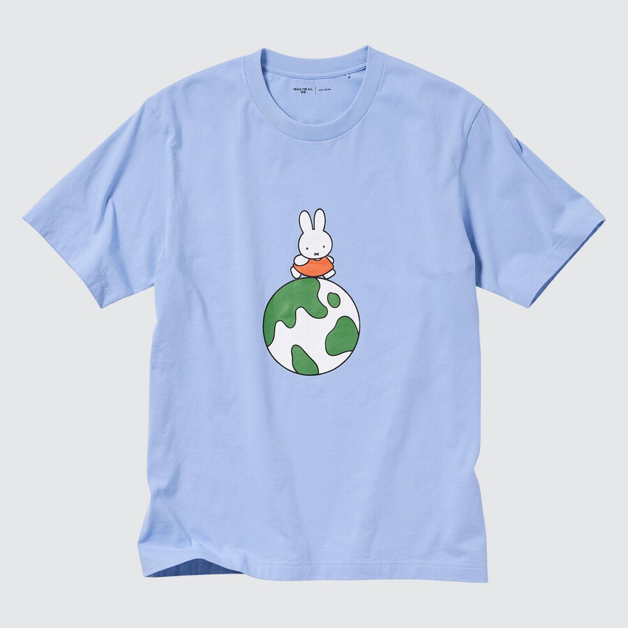 womens uniqlo peace for all graphic dick bruna t shirts blue