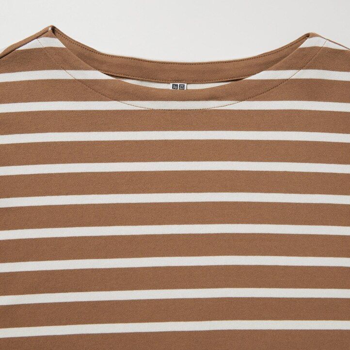 womens uniqlo striped sleeved t shirts white