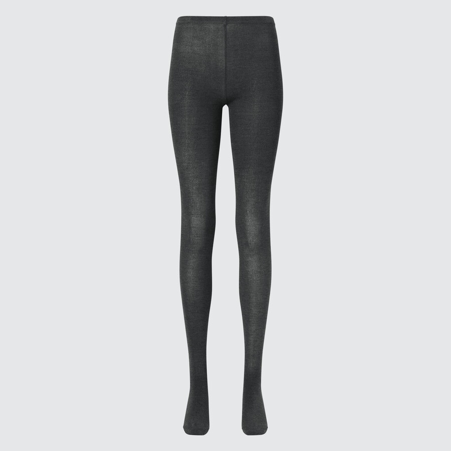 womens uniqlo heattech knitted thermal tight dark grey