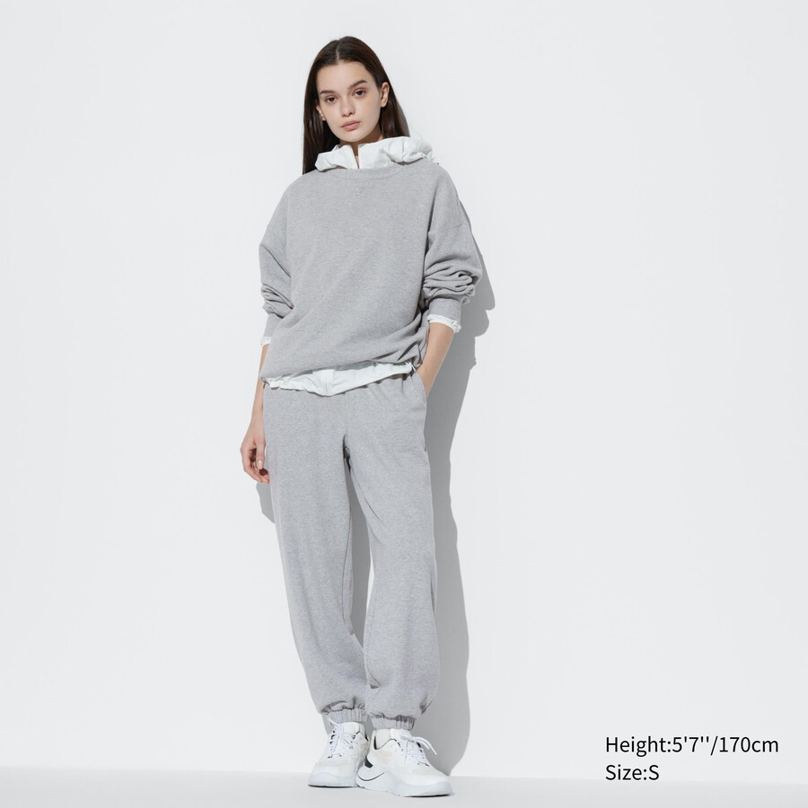 womens uniqlo joggers tops grey - uniqlo