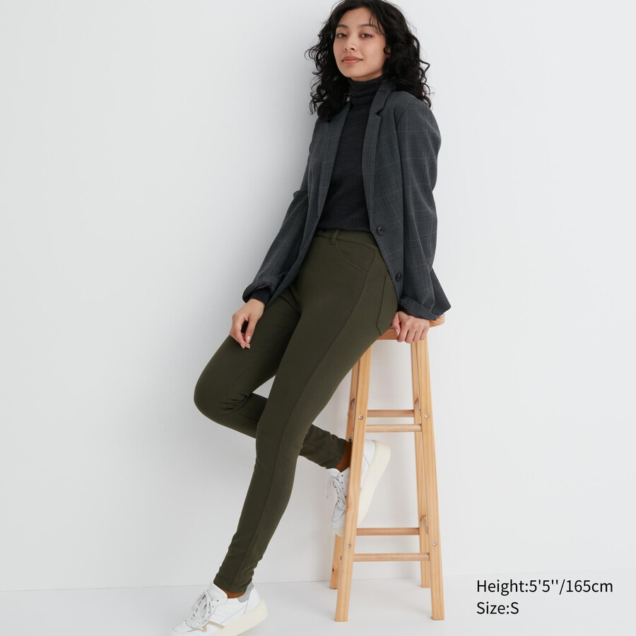 uniqlo heattech ultra stretch high rise thermal womens tops olive on