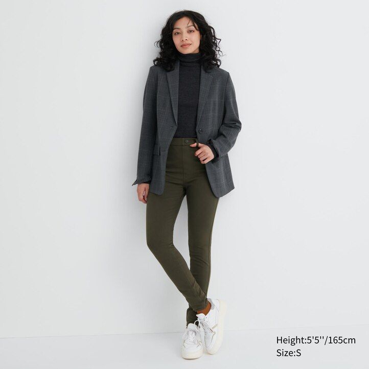 uniqlo heattech ultra stretch high rise thermal womens tops olive on