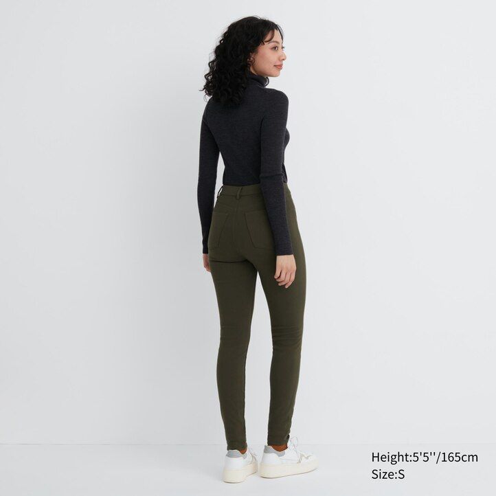 uniqlo heattech ultra stretch high rise thermal womens tops olive on