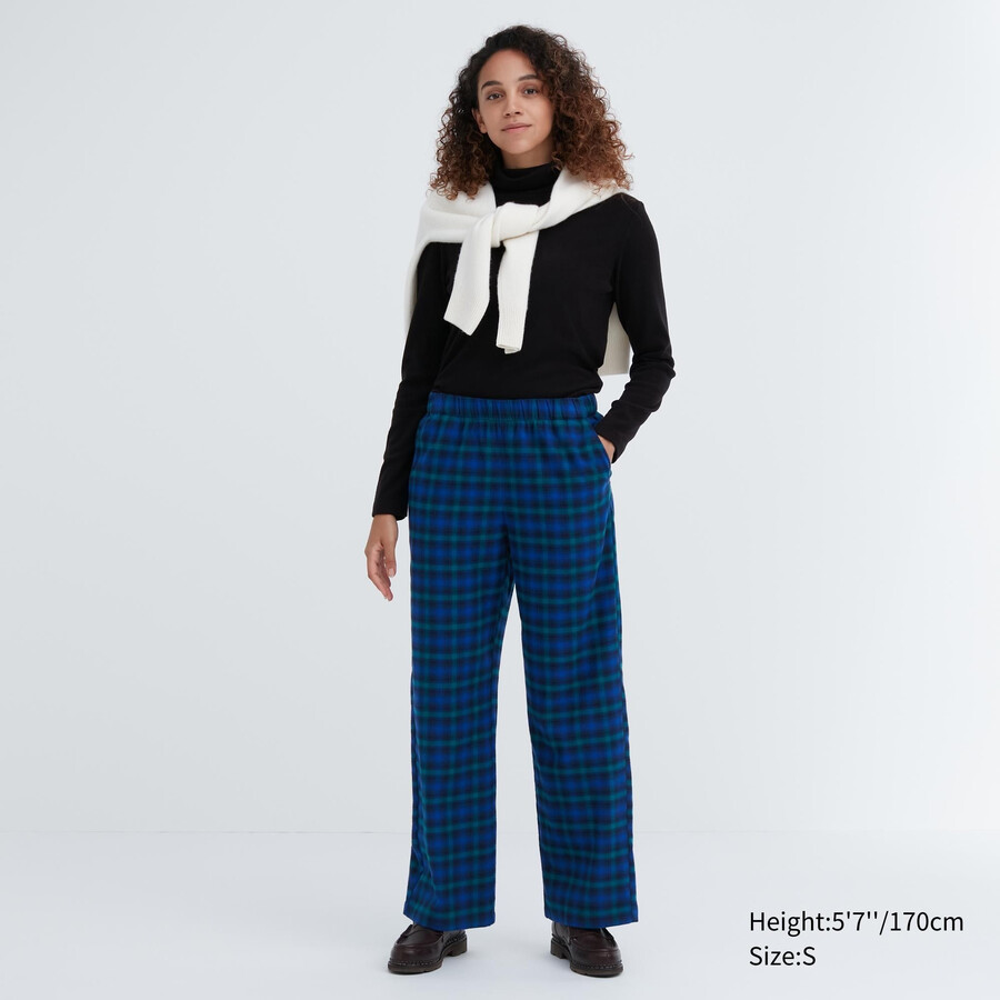 uniqlo flannel womens tops blue