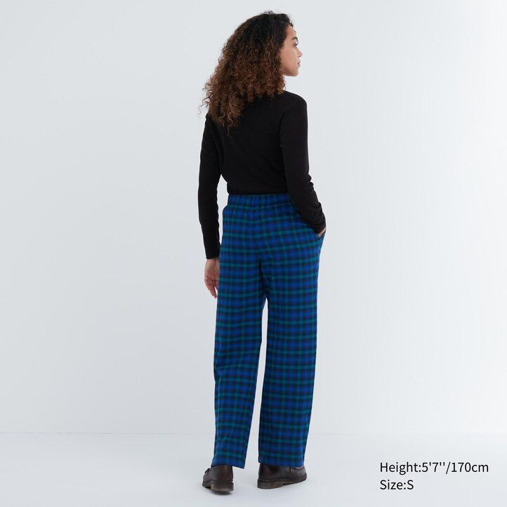uniqlo flannel womens tops blue