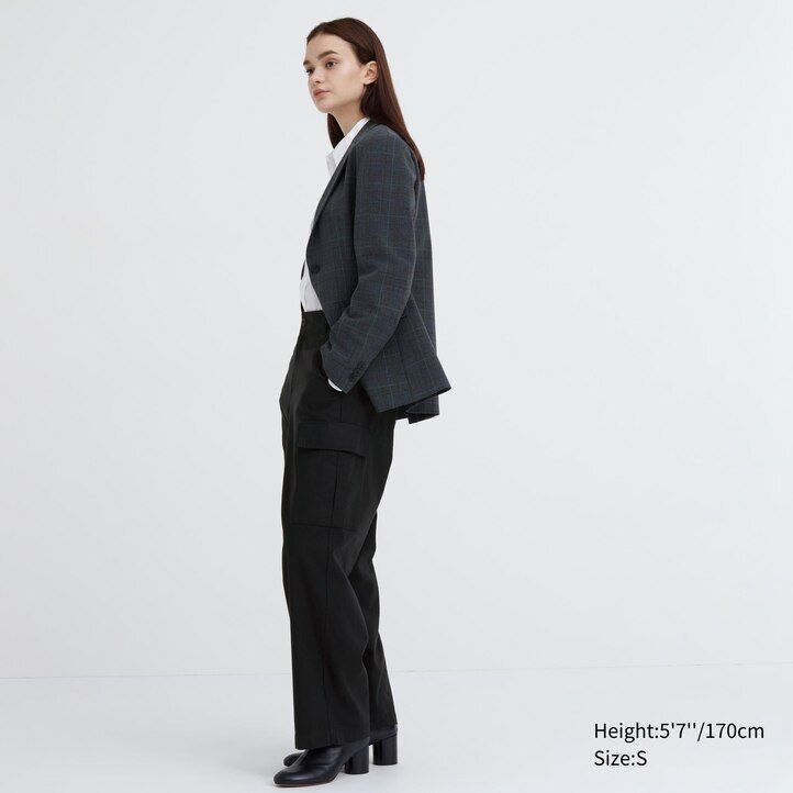 green uniqlo wide straight legrgo womens tops